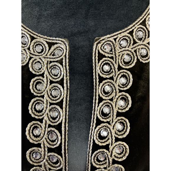 Victor Costa Jacket Regencycore Glam Brown Velvet Embroidered Diamond Accents M - Picture 8 of 16